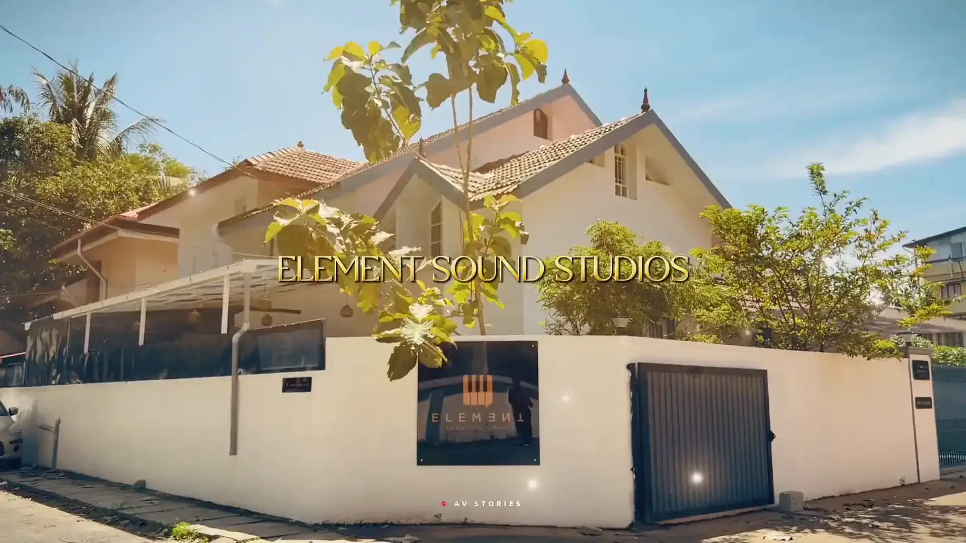 Element Sound Studio - the entrance and title card from our studio reel