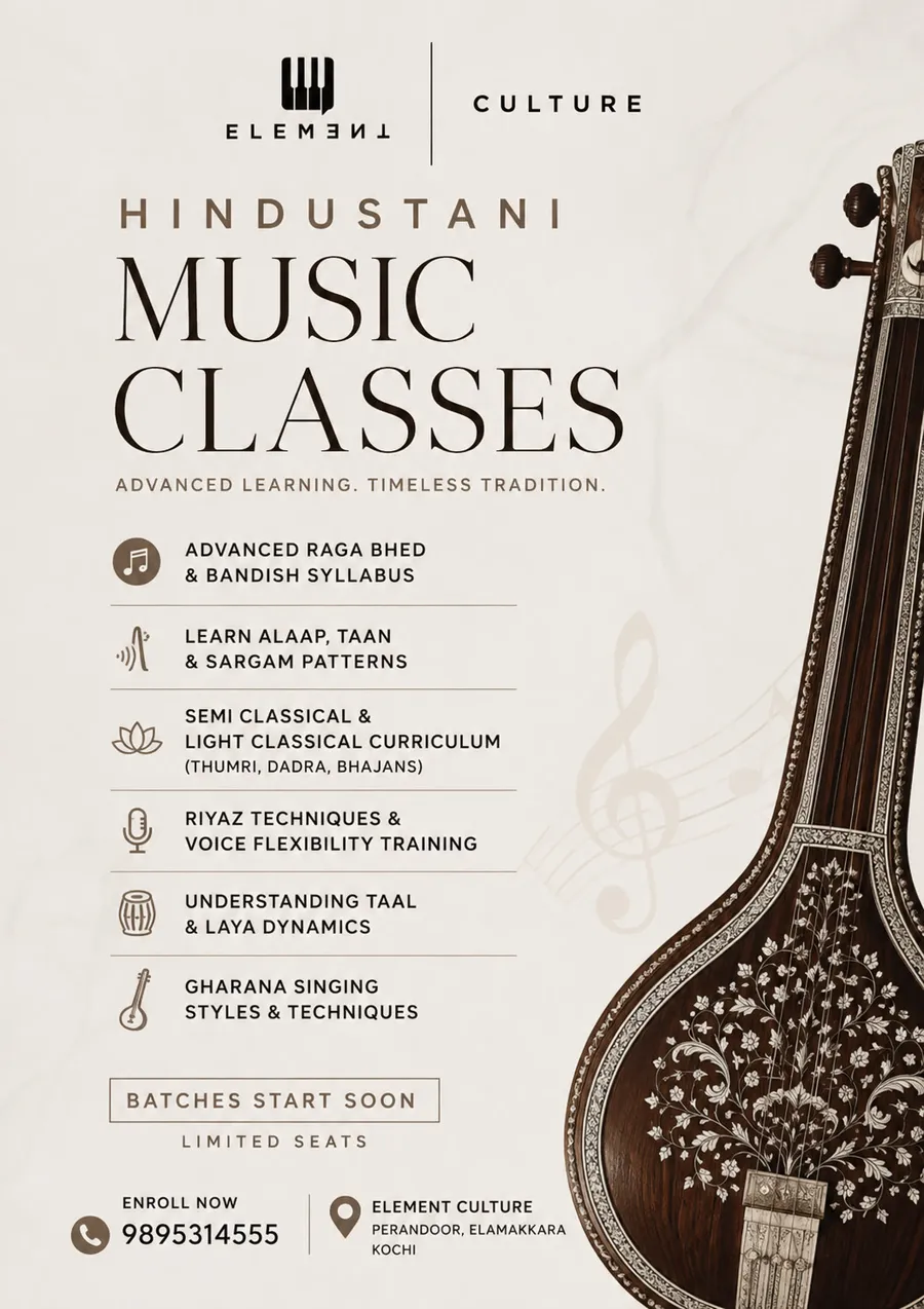 Hindustani music classes poster